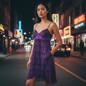Laundry by Shelli Segal - Purple Silk Paisley Strapless Dress - Size 12